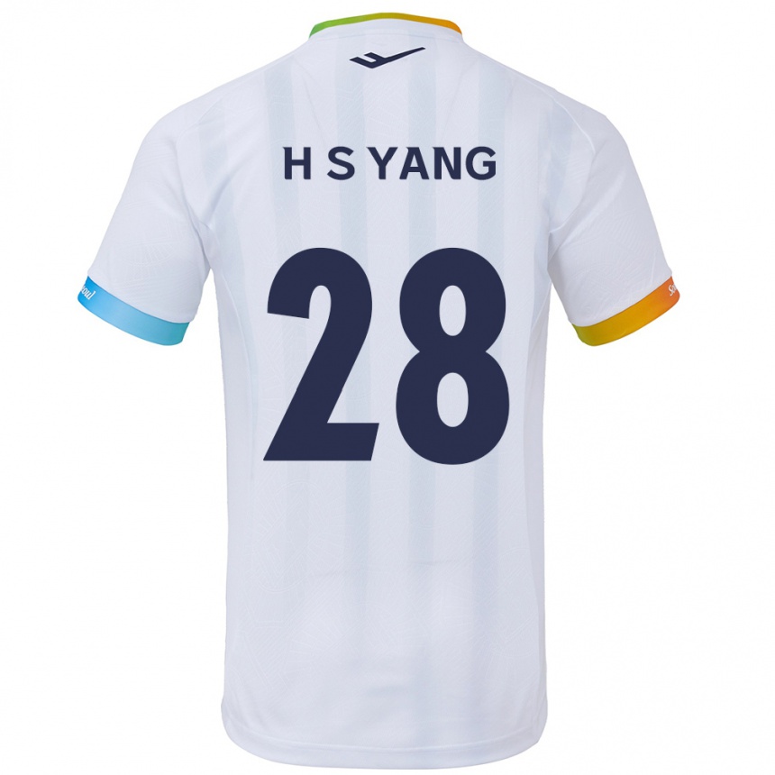 Niño Fútbol Camiseta Seung-Hyeon Yang #28 Blanco Azul 2ª Equipación 2024/25 México