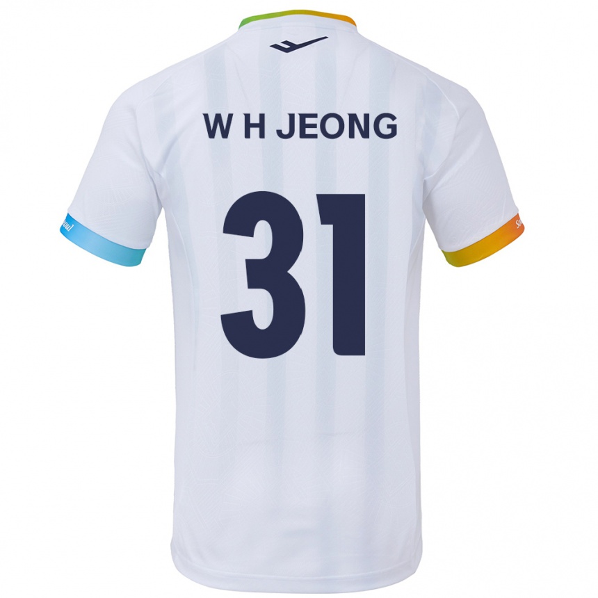 Niño Fútbol Camiseta Hyun-Woong Jeong #31 Blanco Azul 2ª Equipación 2024/25 México