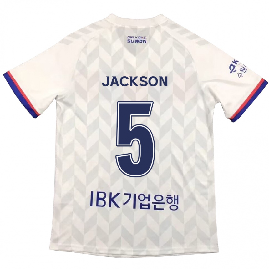 Niño Fútbol Camiseta Lachlan Jackson #5 Blanco Azul 2ª Equipación 2024/25 México