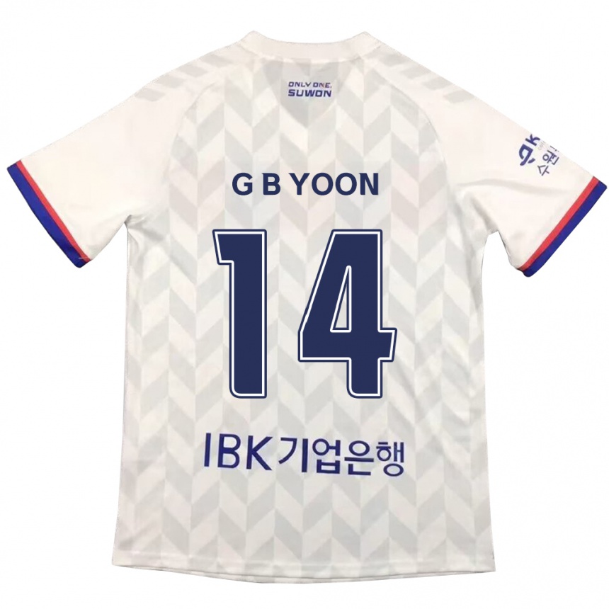 Niño Fútbol Camiseta Bit-Garam Yoon #14 Blanco Azul 2ª Equipación 2024/25 México