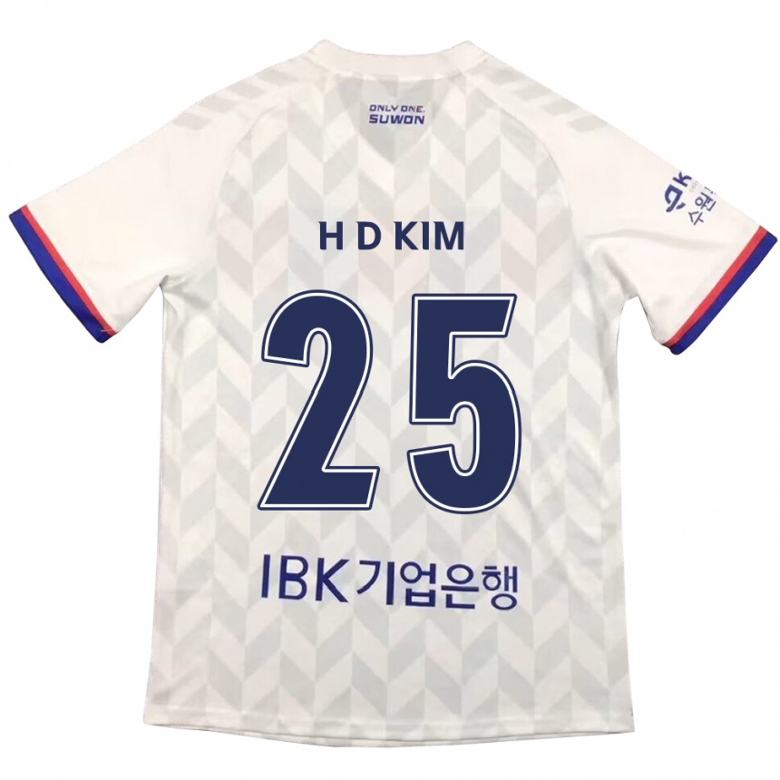 Niño Fútbol Camiseta Dae-Hyun Kim #25 Blanco Azul 2ª Equipación 2024/25 México