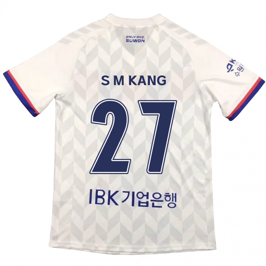 Niño Fútbol Camiseta Min-Sung Kang #27 Blanco Azul 2ª Equipación 2024/25 México