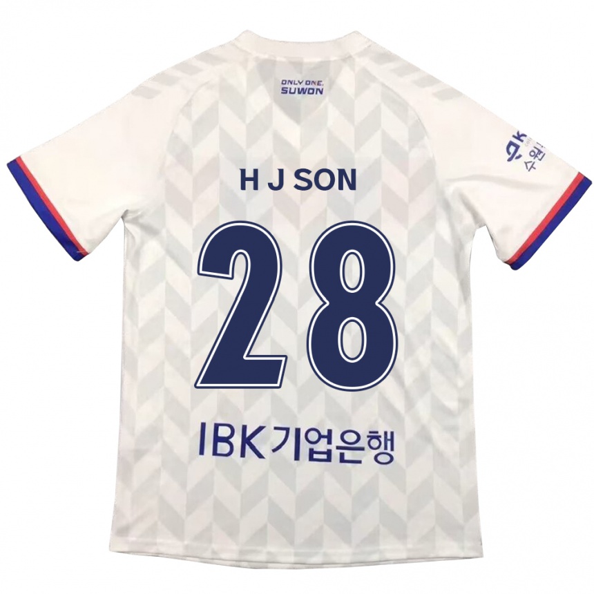 Niño Fútbol Camiseta Jun-Ho Son #28 Blanco Azul 2ª Equipación 2024/25 México