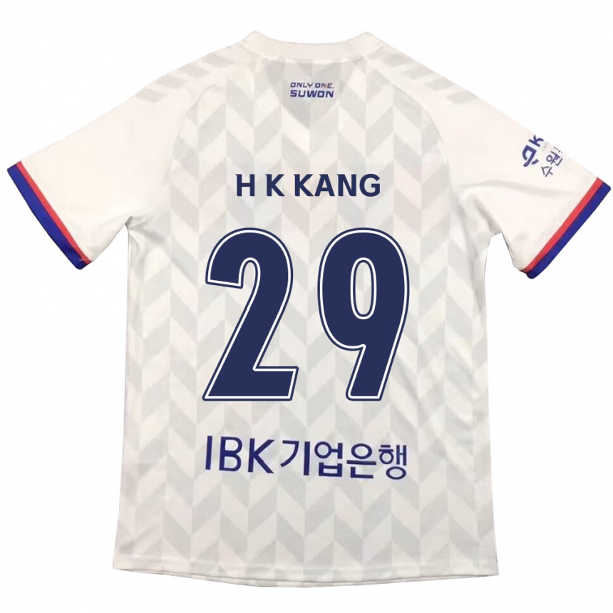 Niño Fútbol Camiseta Kyo-Hun Kang #29 Blanco Azul 2ª Equipación 2024/25 México