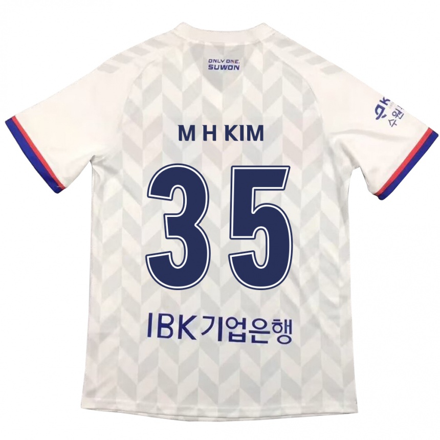 Niño Fútbol Camiseta Hyeon-Min Kim #35 Blanco Azul 2ª Equipación 2024/25 México