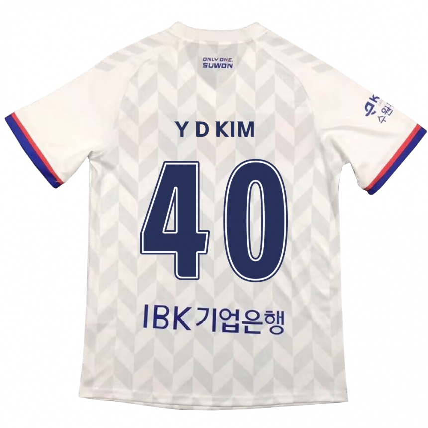 Niño Fútbol Camiseta Do-Yoon Kim #40 Blanco Azul 2ª Equipación 2024/25 México