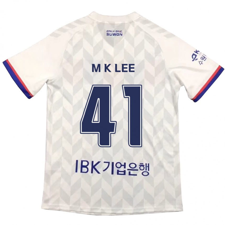 Niño Fútbol Camiseta Kyung-Min Lee #41 Blanco Azul 2ª Equipación 2024/25 México