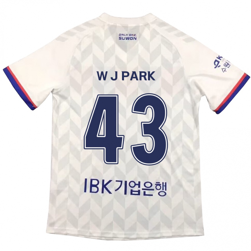 Niño Fútbol Camiseta Jin-Woo Park #43 Blanco Azul 2ª Equipación 2024/25 México