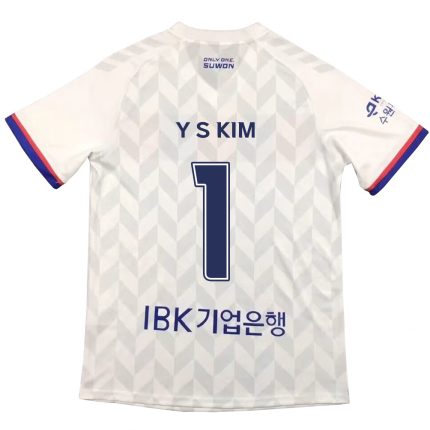 Niño Fútbol Camiseta Seong-Yoon Kim #1 Blanco Azul 2ª Equipación 2024/25 México