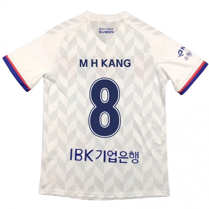 Niño Fútbol Camiseta Ho-Min Kang #8 Blanco Azul 2ª Equipación 2024/25 México