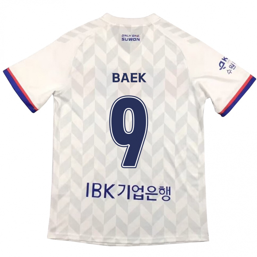 Niño Fútbol Camiseta Kyeong Baek #9 Blanco Azul 2ª Equipación 2024/25 México