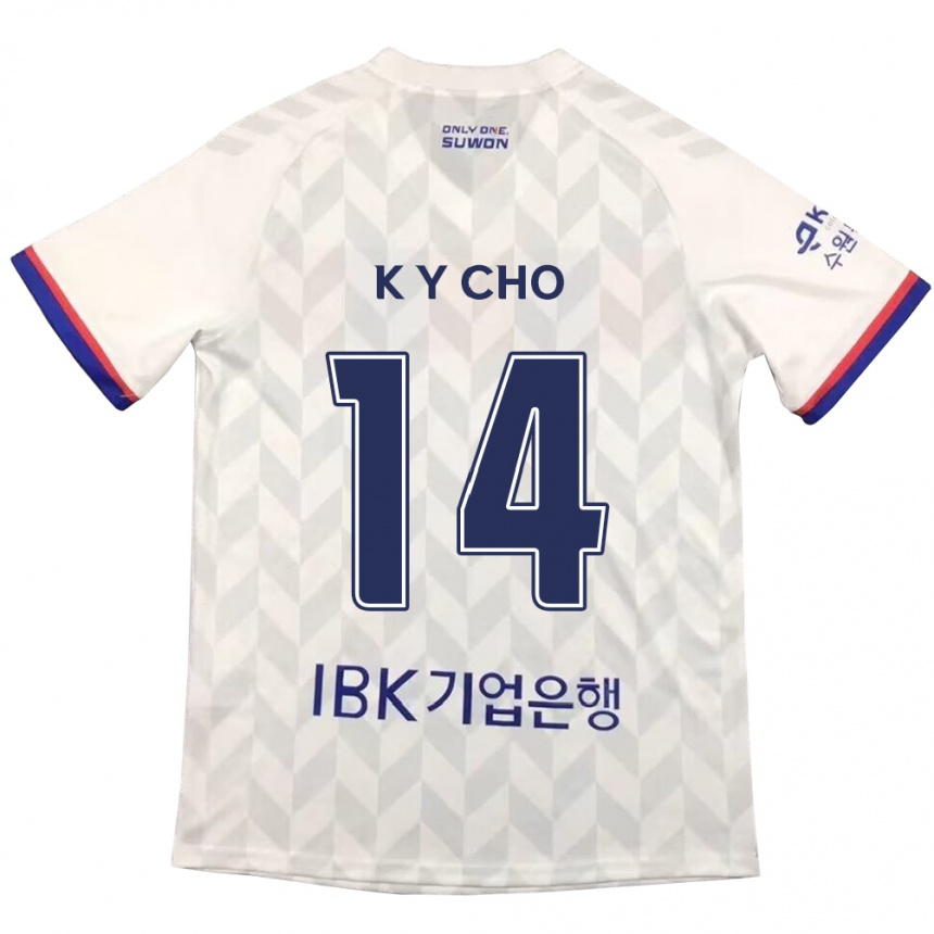 Niño Fútbol Camiseta Yun-Kwon Cho #14 Blanco Azul 2ª Equipación 2024/25 México