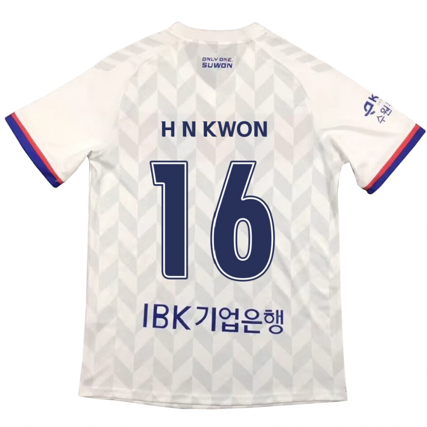 Niño Fútbol Camiseta Nam-Hoon Kwon #16 Blanco Azul 2ª Equipación 2024/25 México