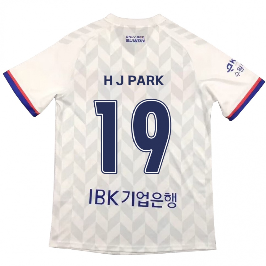 Niño Fútbol Camiseta Jun-Hui Park #19 Blanco Azul 2ª Equipación 2024/25 México