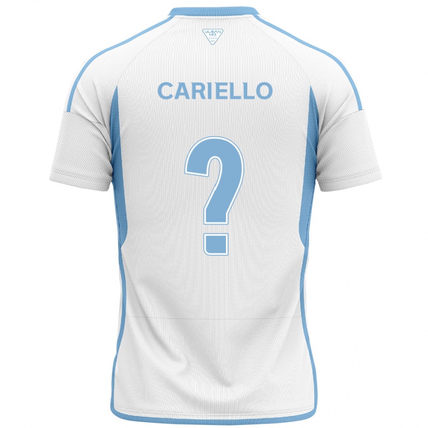 Niño Fútbol Camiseta Yago Cariello #0 Blanco Azul 2ª Equipación 2024/25 México