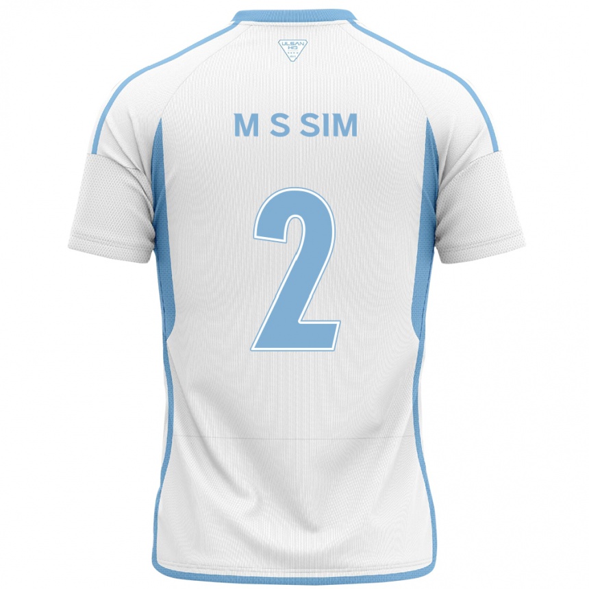 Niño Fútbol Camiseta Sang-Min Sim #2 Blanco Azul 2ª Equipación 2024/25 México