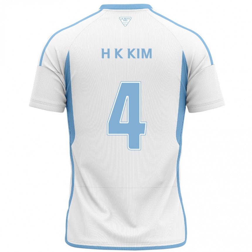 Niño Fútbol Camiseta Kee-Hee Kim #4 Blanco Azul 2ª Equipación 2024/25 México