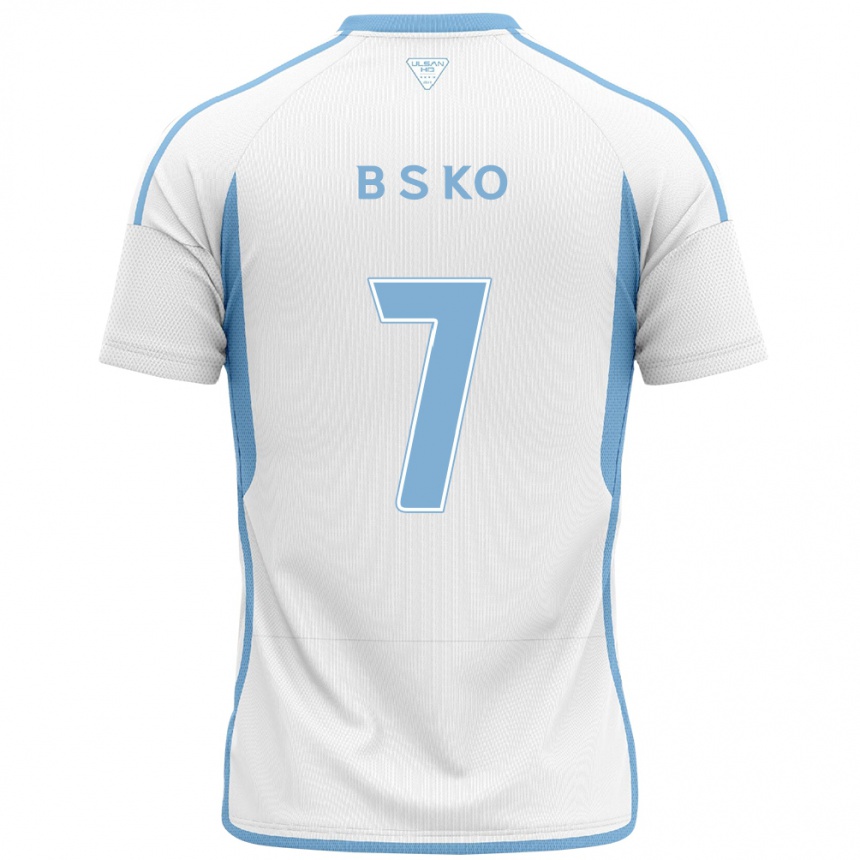 Niño Fútbol Camiseta Seung-Beom Ko #7 Blanco Azul 2ª Equipación 2024/25 México