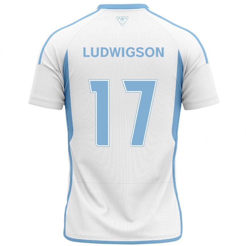 Niño Fútbol Camiseta Gustav Ludwigson #17 Blanco Azul 2ª Equipación 2024/25 México