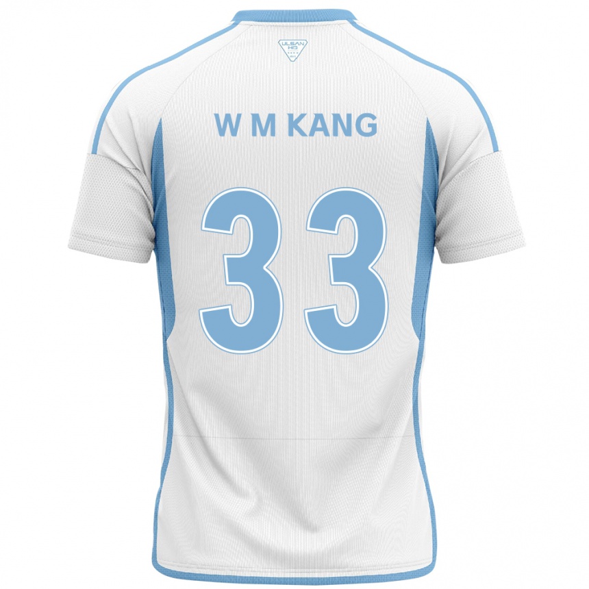 Niño Fútbol Camiseta Min-Woo Kang #33 Blanco Azul 2ª Equipación 2024/25 México