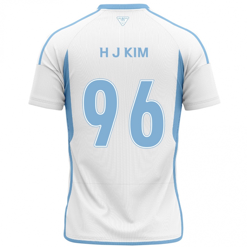 Niño Fútbol Camiseta Ji-Hyun Kim #96 Blanco Azul 2ª Equipación 2024/25 México