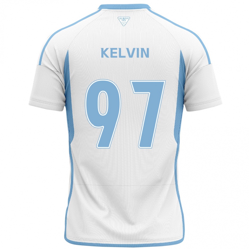 Niño Fútbol Camiseta Kelvin #97 Blanco Azul 2ª Equipación 2024/25 México