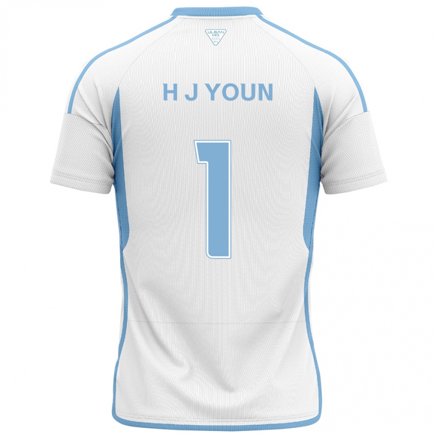 Niño Fútbol Camiseta Je-Hun Youn #1 Blanco Azul 2ª Equipación 2024/25 México