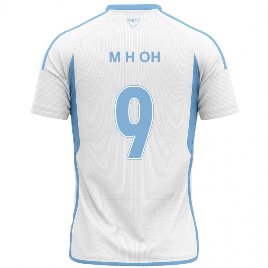 Niño Fútbol Camiseta Hyun-Min Oh #9 Blanco Azul 2ª Equipación 2024/25 México