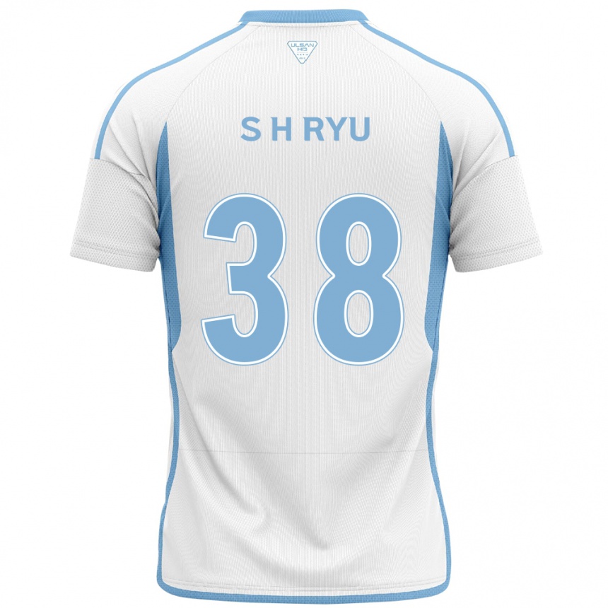 Niño Fútbol Camiseta Hye-Sung Ryu #38 Blanco Azul 2ª Equipación 2024/25 México