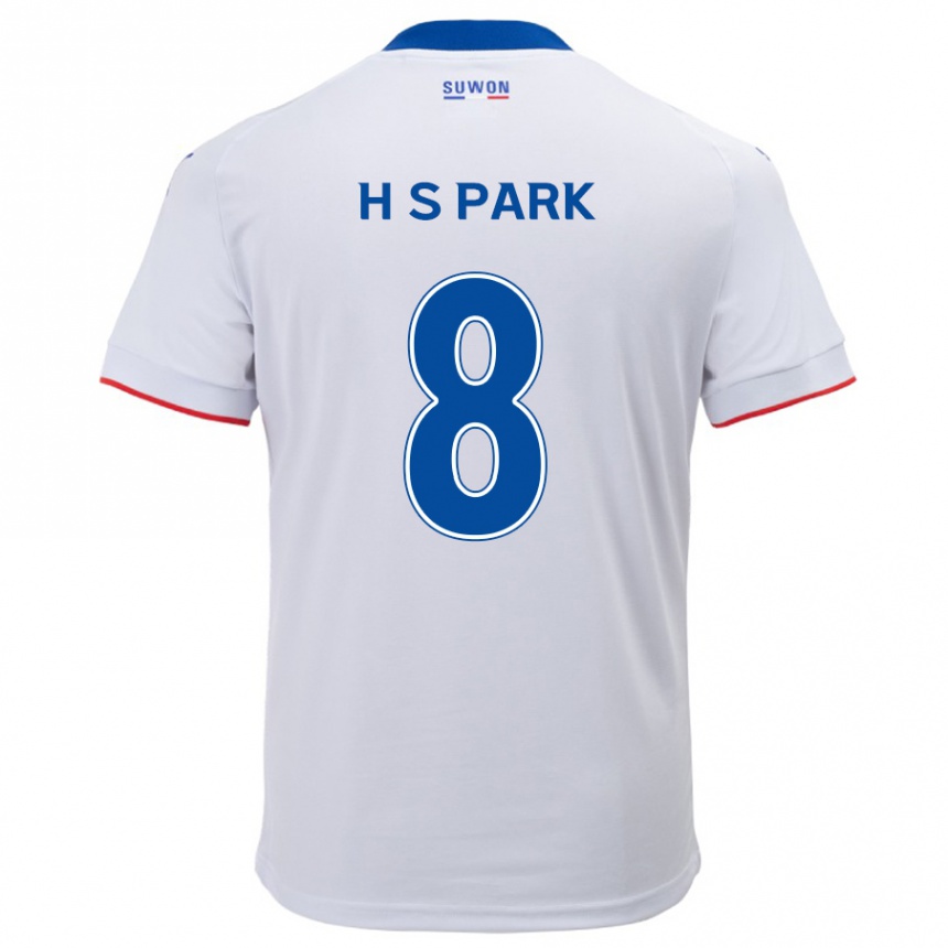 Niño Fútbol Camiseta Sang-Hyeok Park #8 Blanco Azul 2ª Equipación 2024/25 México