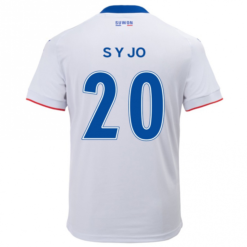 Niño Fútbol Camiseta Yun-Seong Jo #20 Blanco Azul 2ª Equipación 2024/25 México