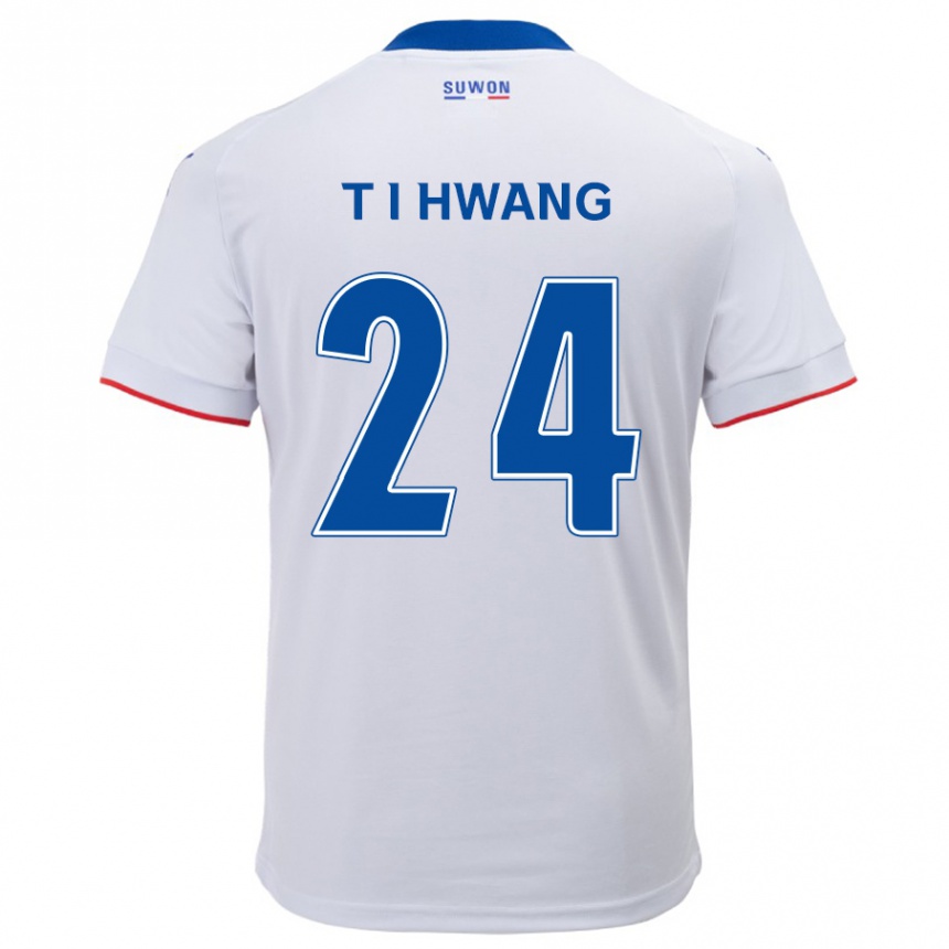 Niño Fútbol Camiseta In-Taek Hwang #24 Blanco Azul 2ª Equipación 2024/25 México