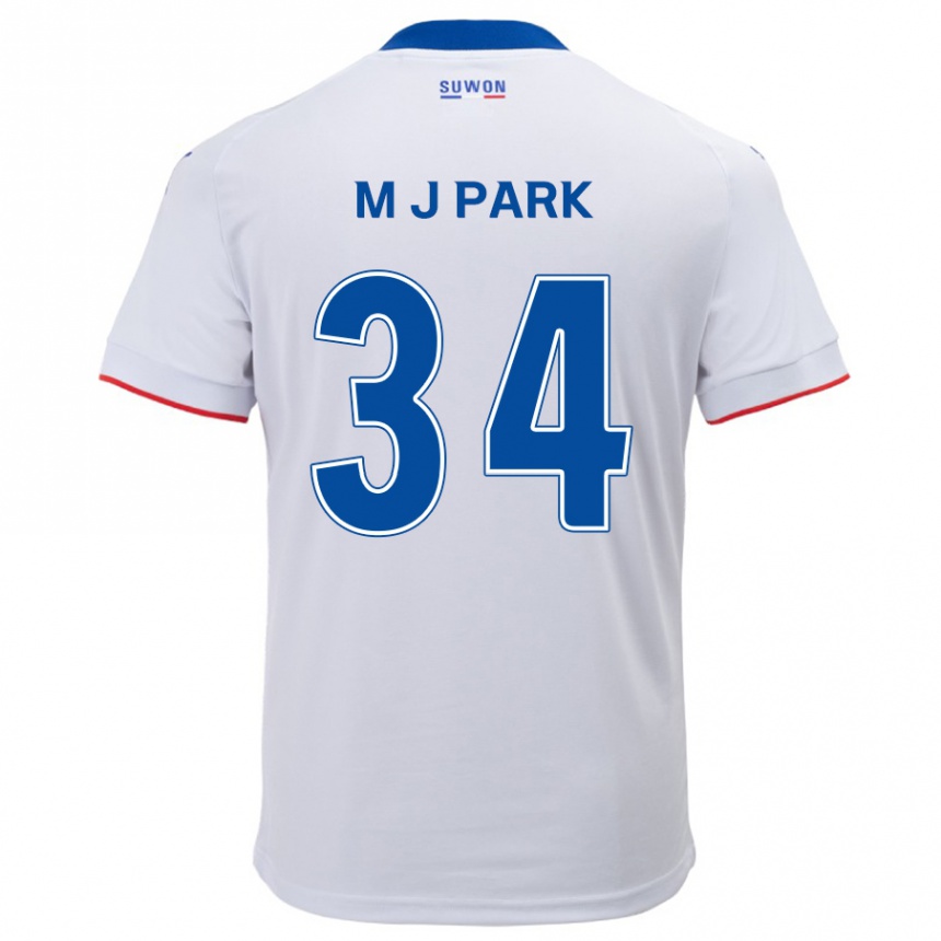 Niño Fútbol Camiseta Ji-Min Park #34 Blanco Azul 2ª Equipación 2024/25 México