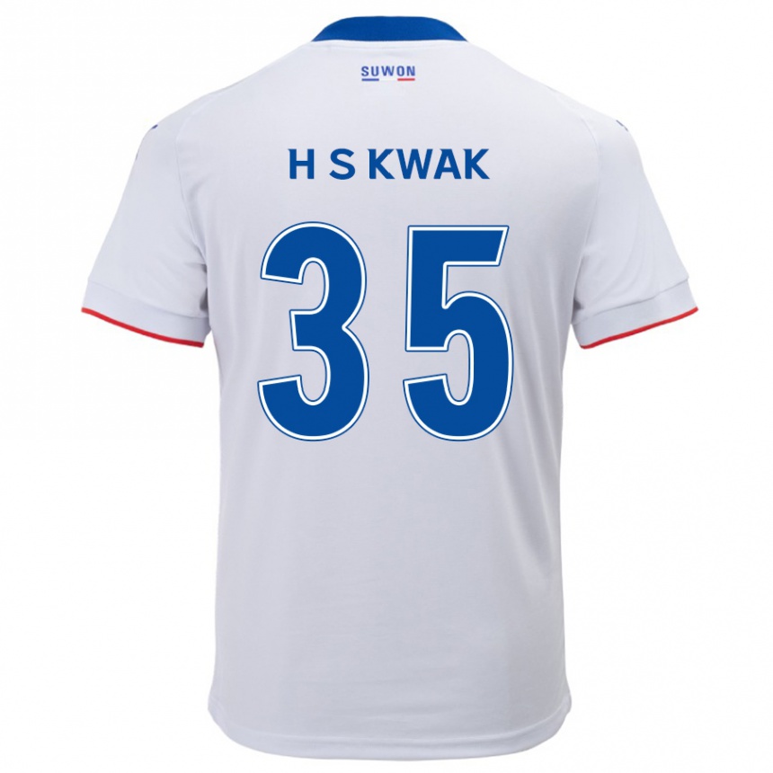 Niño Fútbol Camiseta Sung-Hoon Kwak #35 Blanco Azul 2ª Equipación 2024/25 México