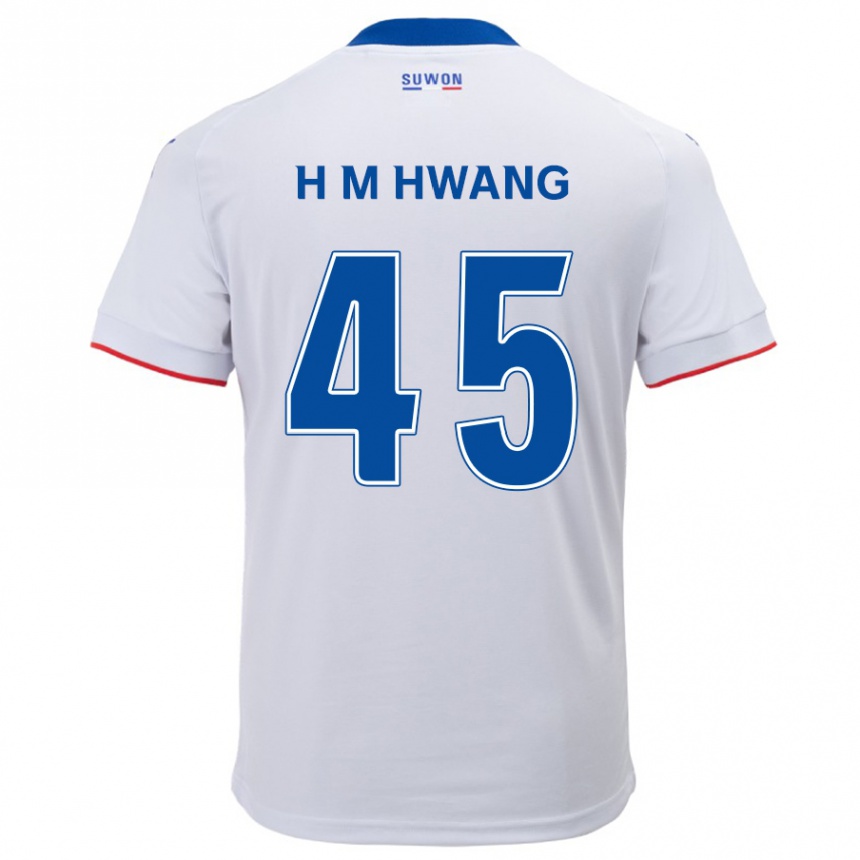 Niño Fútbol Camiseta Myung-Hyun Hwang #45 Blanco Azul 2ª Equipación 2024/25 México