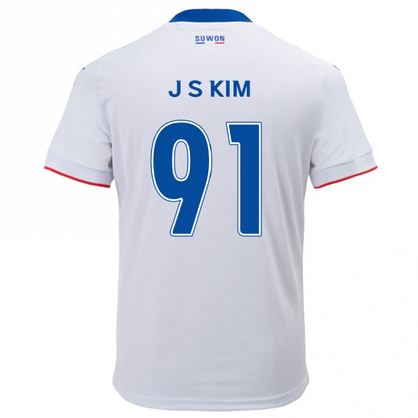 Niño Fútbol Camiseta Seong-Ju Kim #91 Blanco Azul 2ª Equipación 2024/25 México