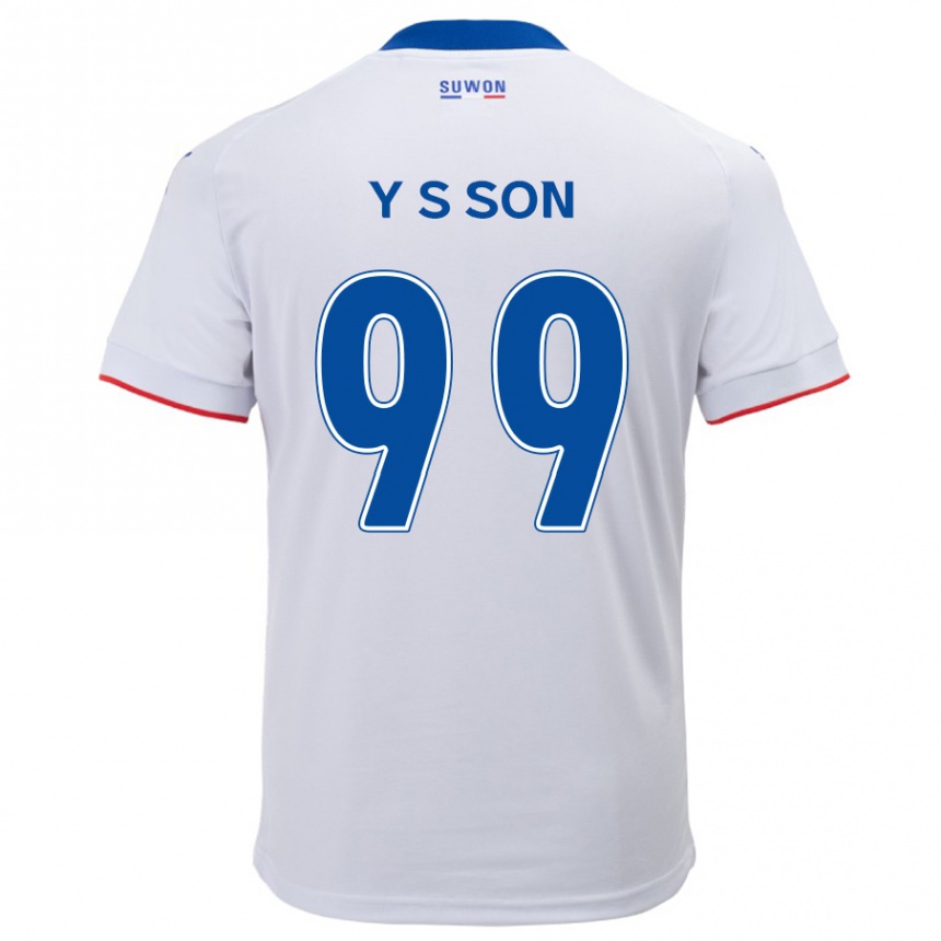 Niño Fútbol Camiseta Suk-Yong Son #99 Blanco Azul 2ª Equipación 2024/25 México