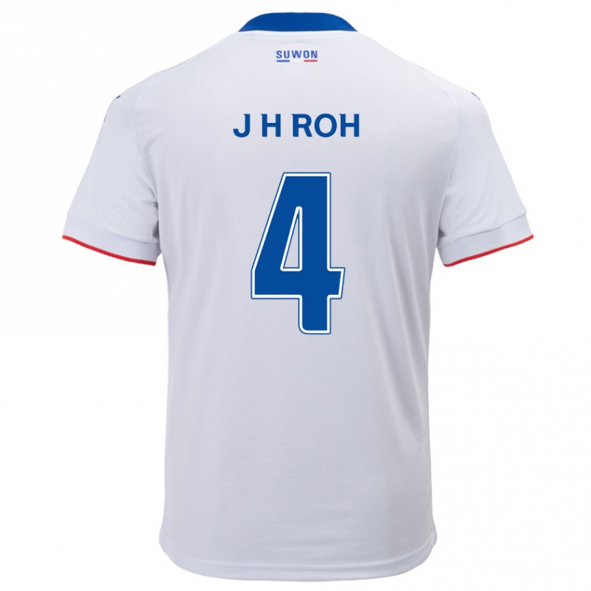 Niño Fútbol Camiseta Hyun-Jun Roh #4 Blanco Azul 2ª Equipación 2024/25 México