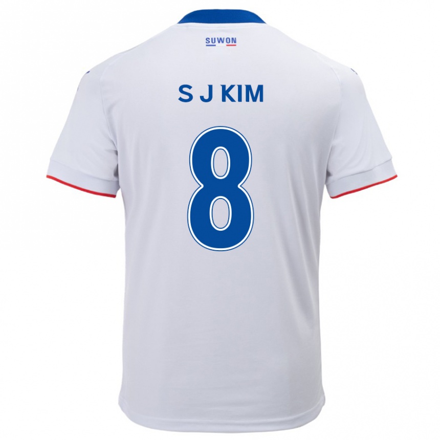 Niño Fútbol Camiseta Ji-Sung Kim #8 Blanco Azul 2ª Equipación 2024/25 México