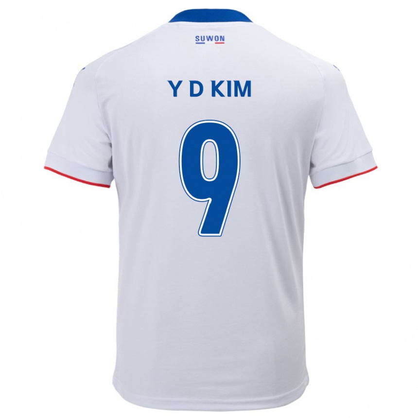 Niño Fútbol Camiseta Dong-Yeon Kim #9 Blanco Azul 2ª Equipación 2024/25 México