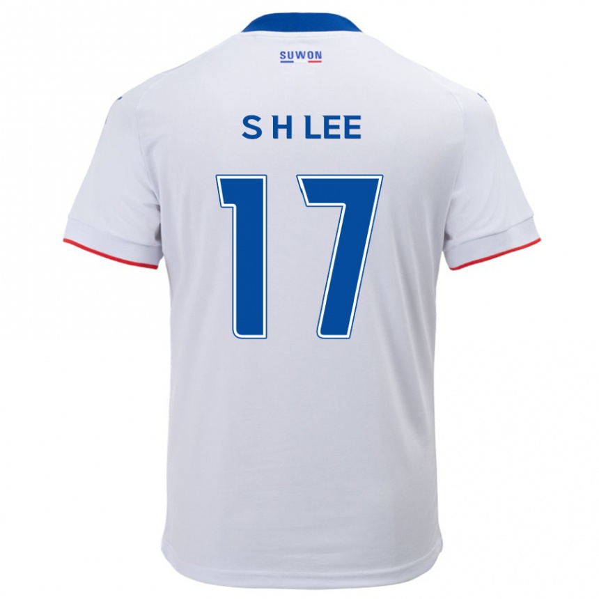 Niño Fútbol Camiseta Hyun-Seo Lee #17 Blanco Azul 2ª Equipación 2024/25 México