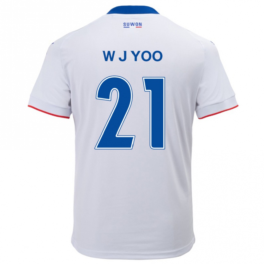 Niño Fútbol Camiseta Jin-Wook Yoo #21 Blanco Azul 2ª Equipación 2024/25 México