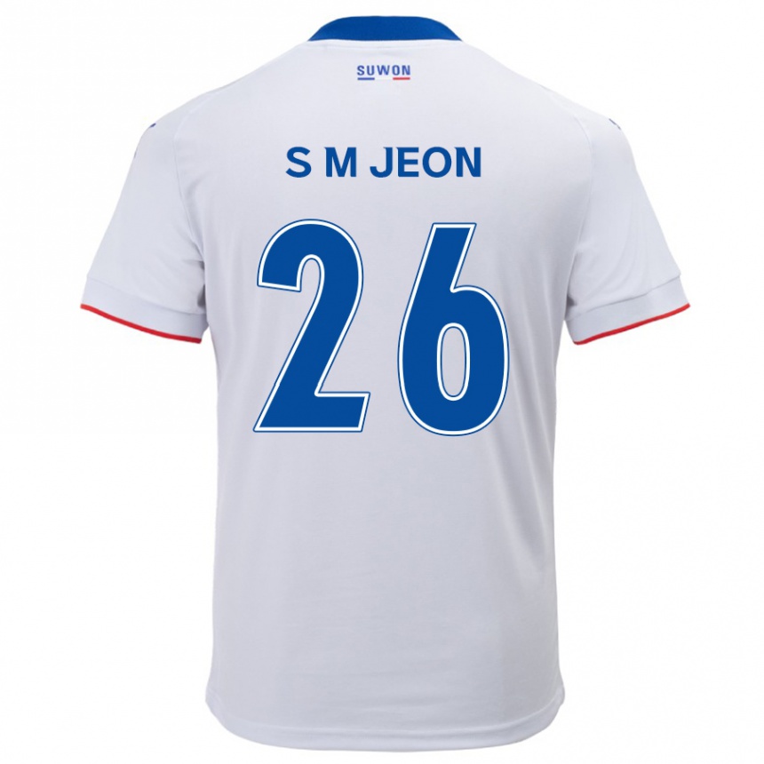 Niño Fútbol Camiseta Min-Seung Jeon #26 Blanco Azul 2ª Equipación 2024/25 México