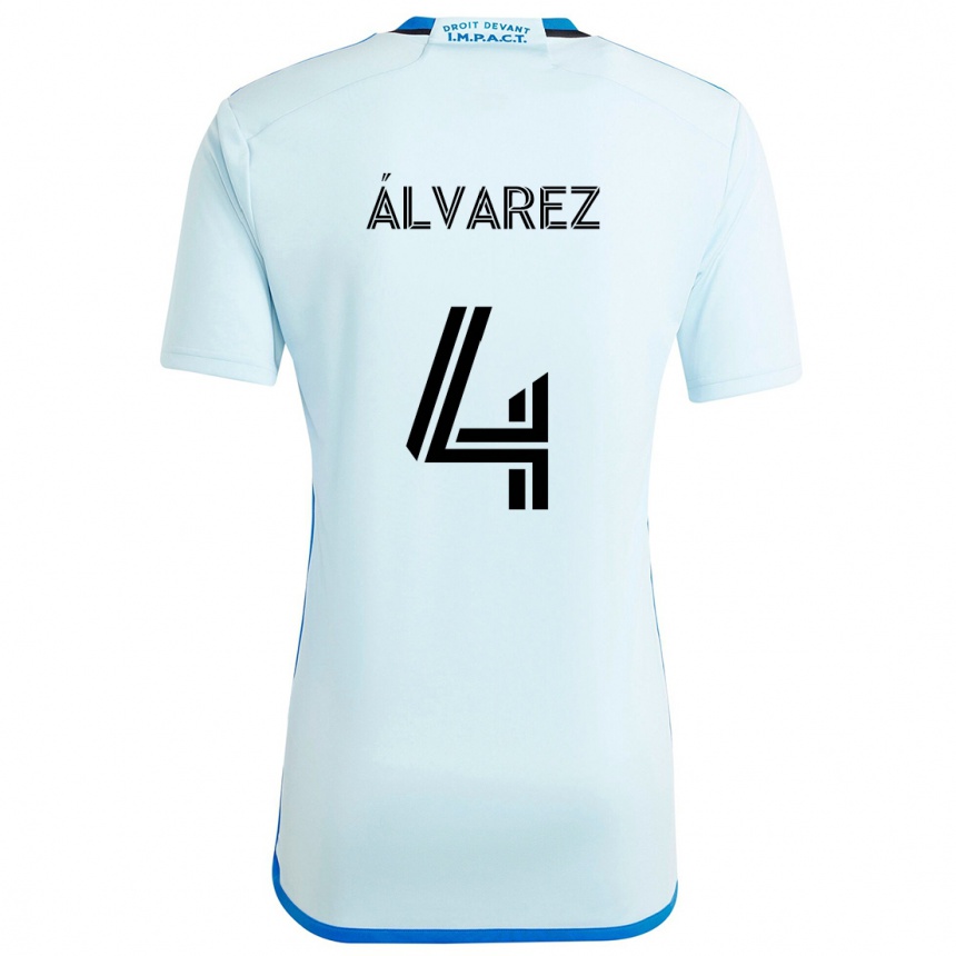 Niño Fútbol Camiseta Fernando Álvarez #4 Azul Hielo 2ª Equipación 2024/25 México