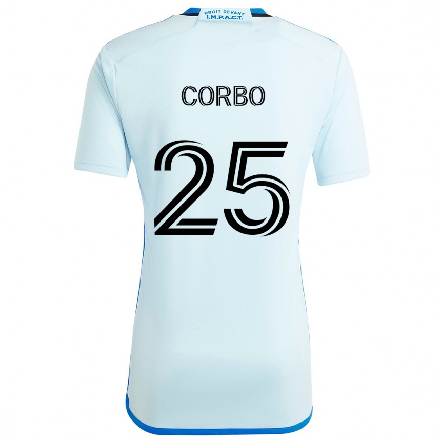 Niño Fútbol Camiseta Gabriele Corbo #25 Azul Hielo 2ª Equipación 2024/25 México