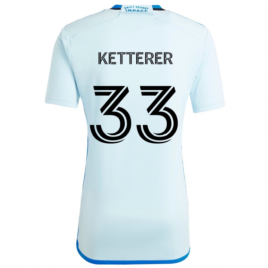 Niño Fútbol Camiseta Logan Ketterer #33 Azul Hielo 2ª Equipación 2024/25 México