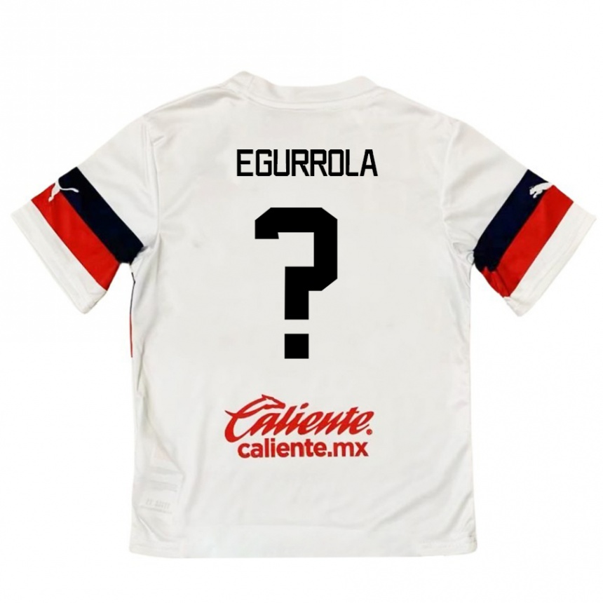 Niño Fútbol Camiseta Luis Egurrola #0 Blanco Rojo 2ª Equipación 2024/25 México