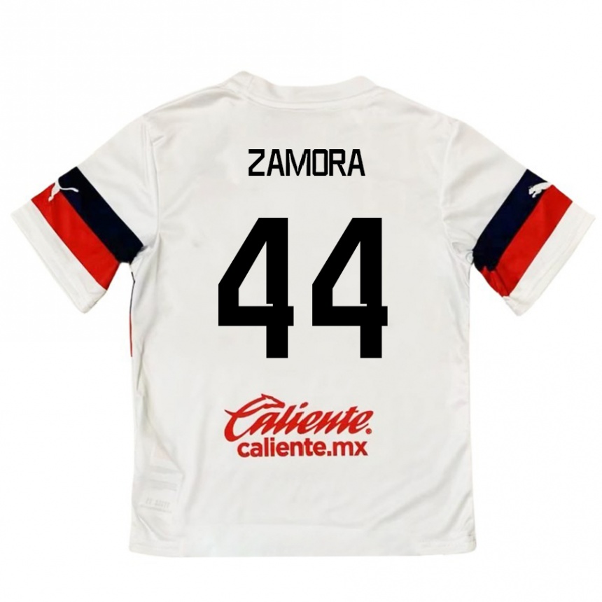 Niño Fútbol Camiseta Saúl Zamora #44 Blanco Rojo 2ª Equipación 2024/25 México