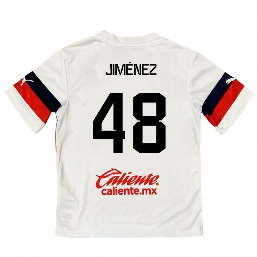 Niño Fútbol Camiseta Leonardo Jiménez #48 Blanco Rojo 2ª Equipación 2024/25 México