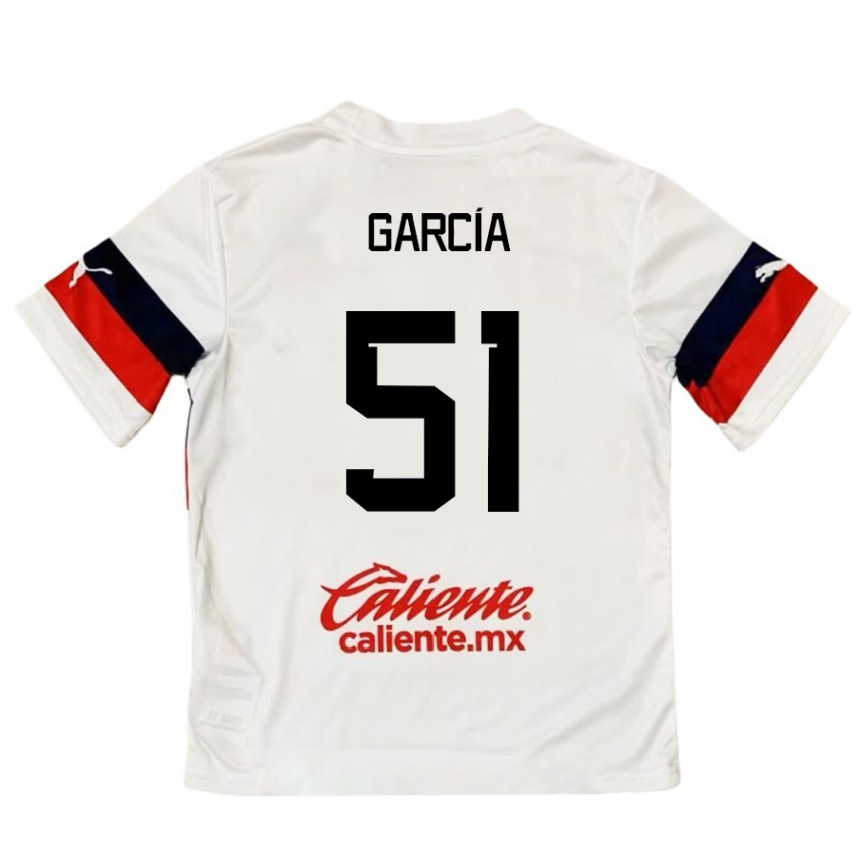 Niño Fútbol Camiseta Eduardo García #51 Blanco Rojo 2ª Equipación 2024/25 México